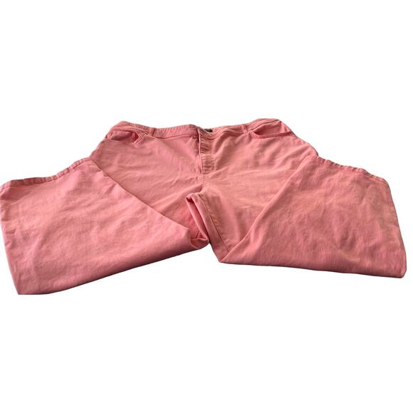 ST. JOHN’S BAY STRETCH PLUS DENIM JEANS, WOMENS, 24W, PEACH/PINK, HIGH RISE - Picture 7 of 10